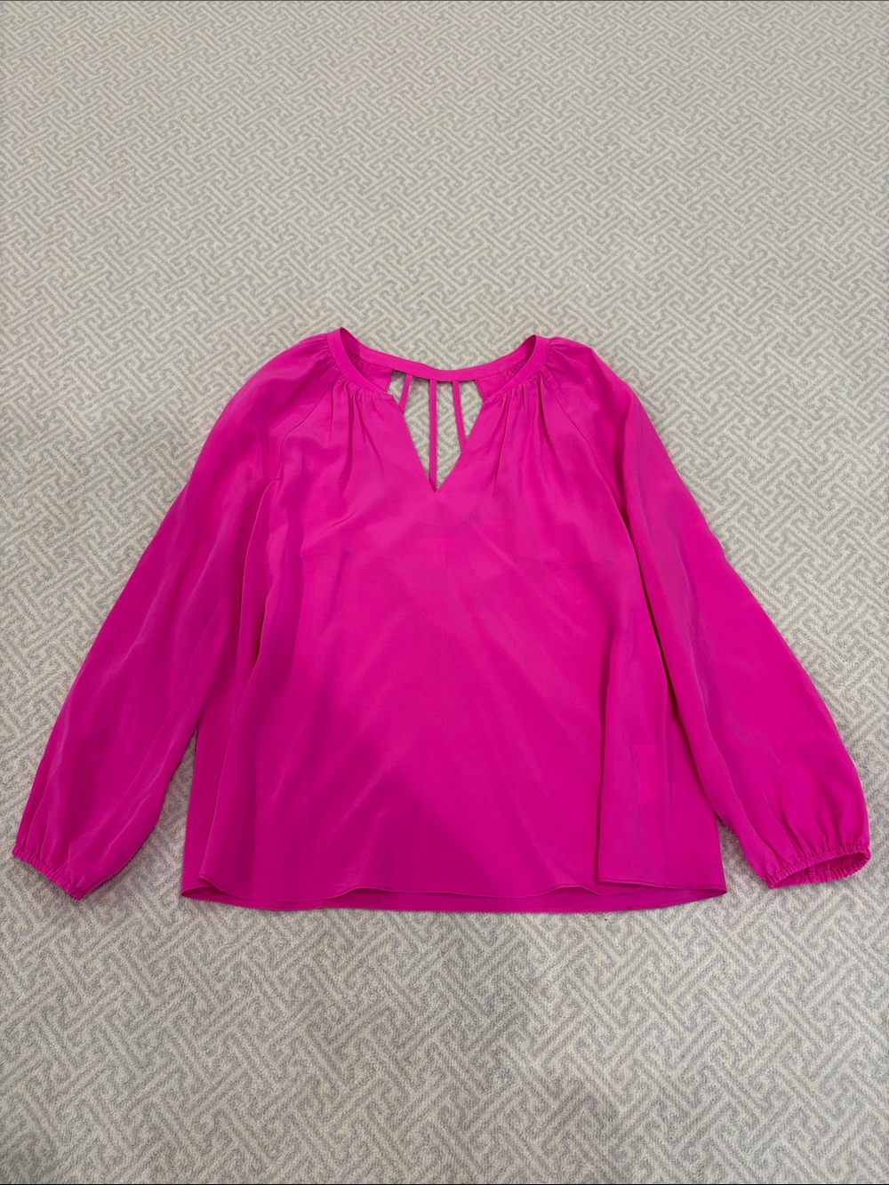Women's Lilly Pulitzer Fuchsia Long-Sleeve V-Neck Blouse
